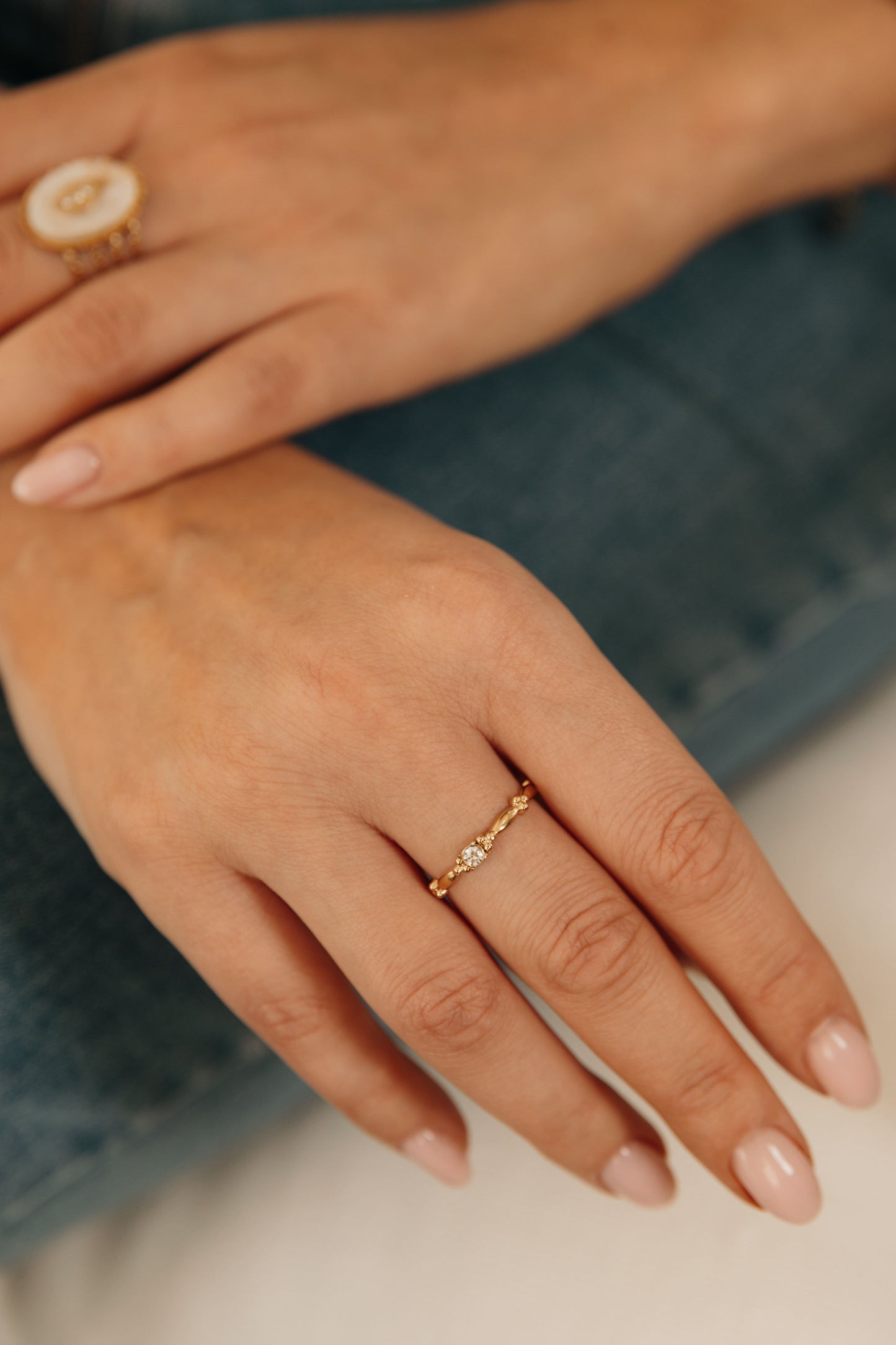 bague dore acier inoxydable