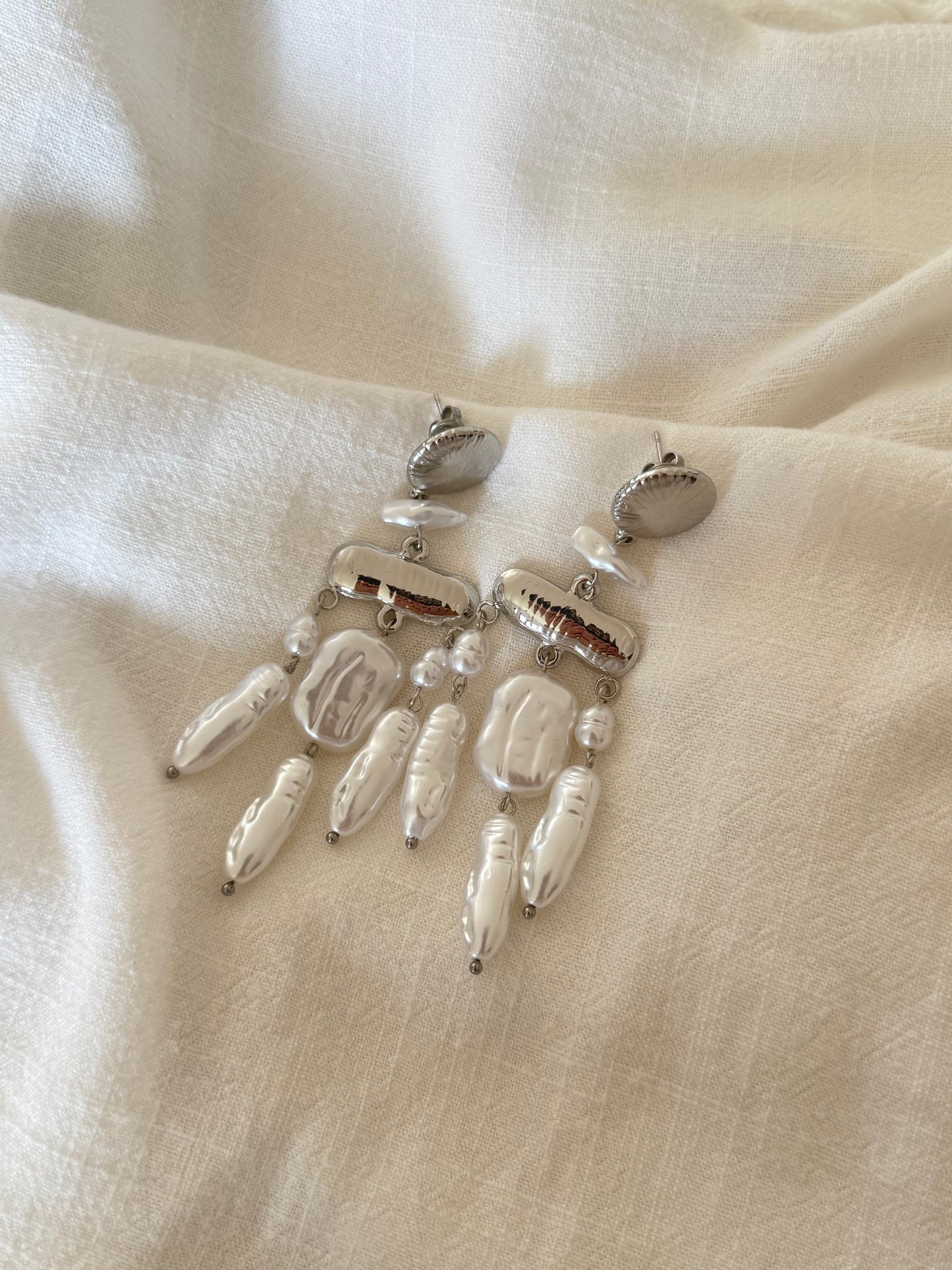 boucles d'oreilles argenté