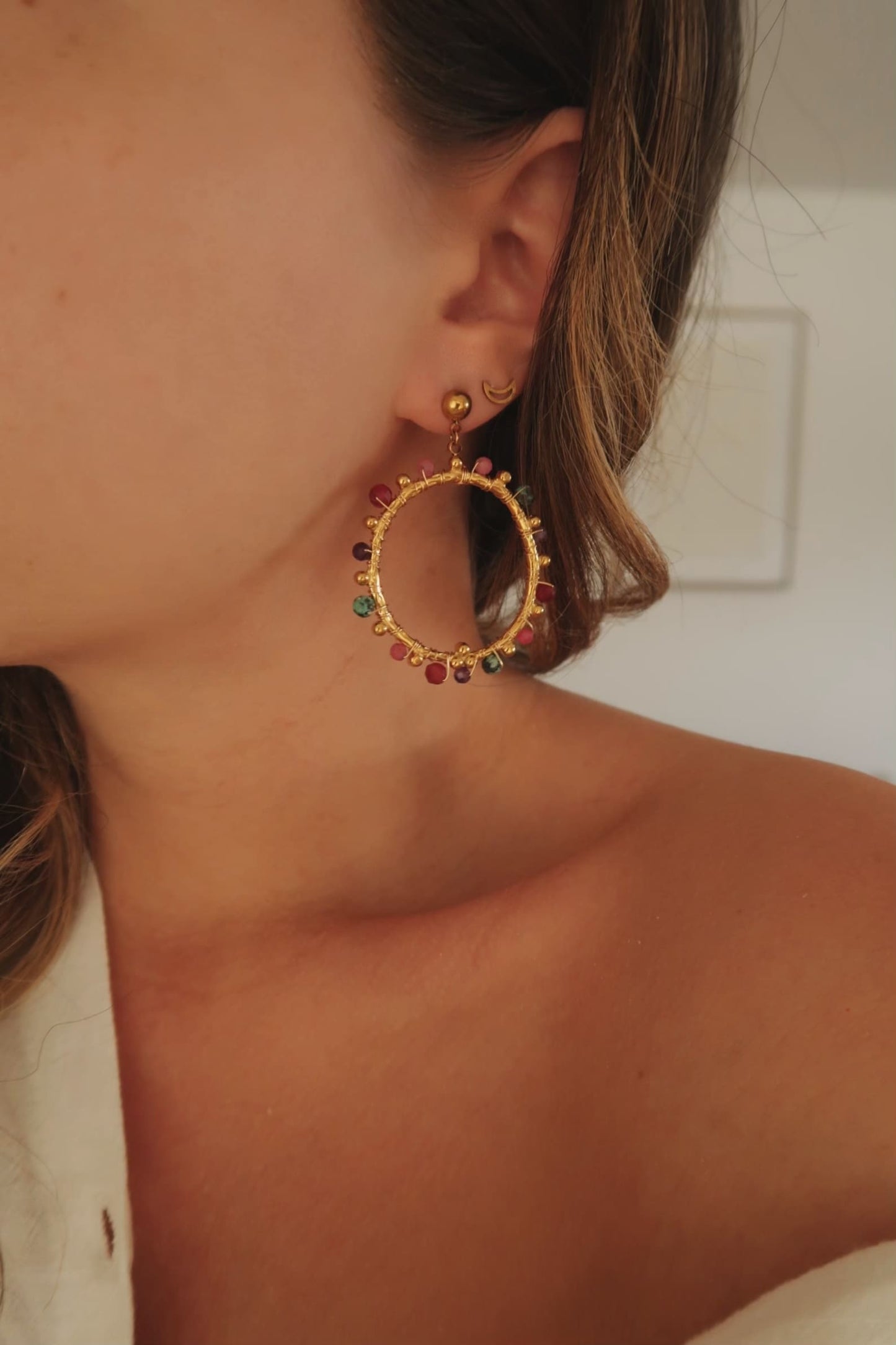 boucles d'oreilles pierres naturelles