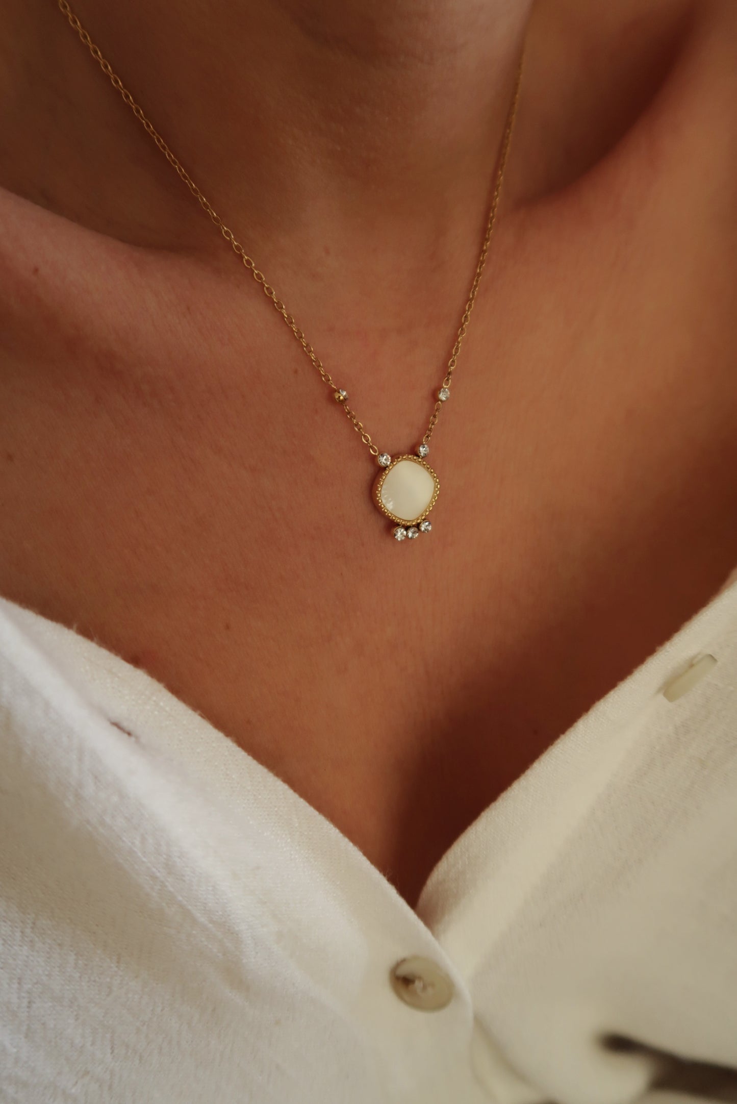 colliers acier inoxydable nacre