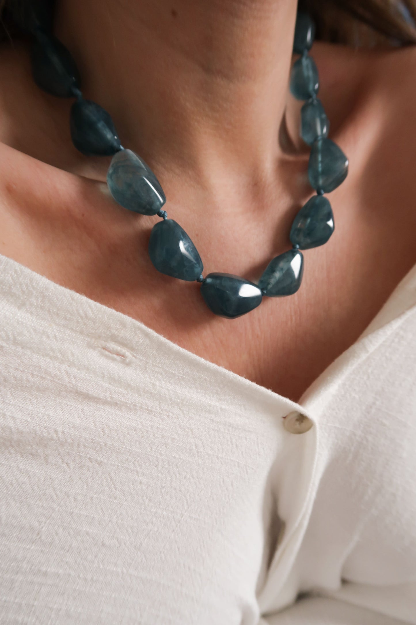 collier acier inoxydable bleu