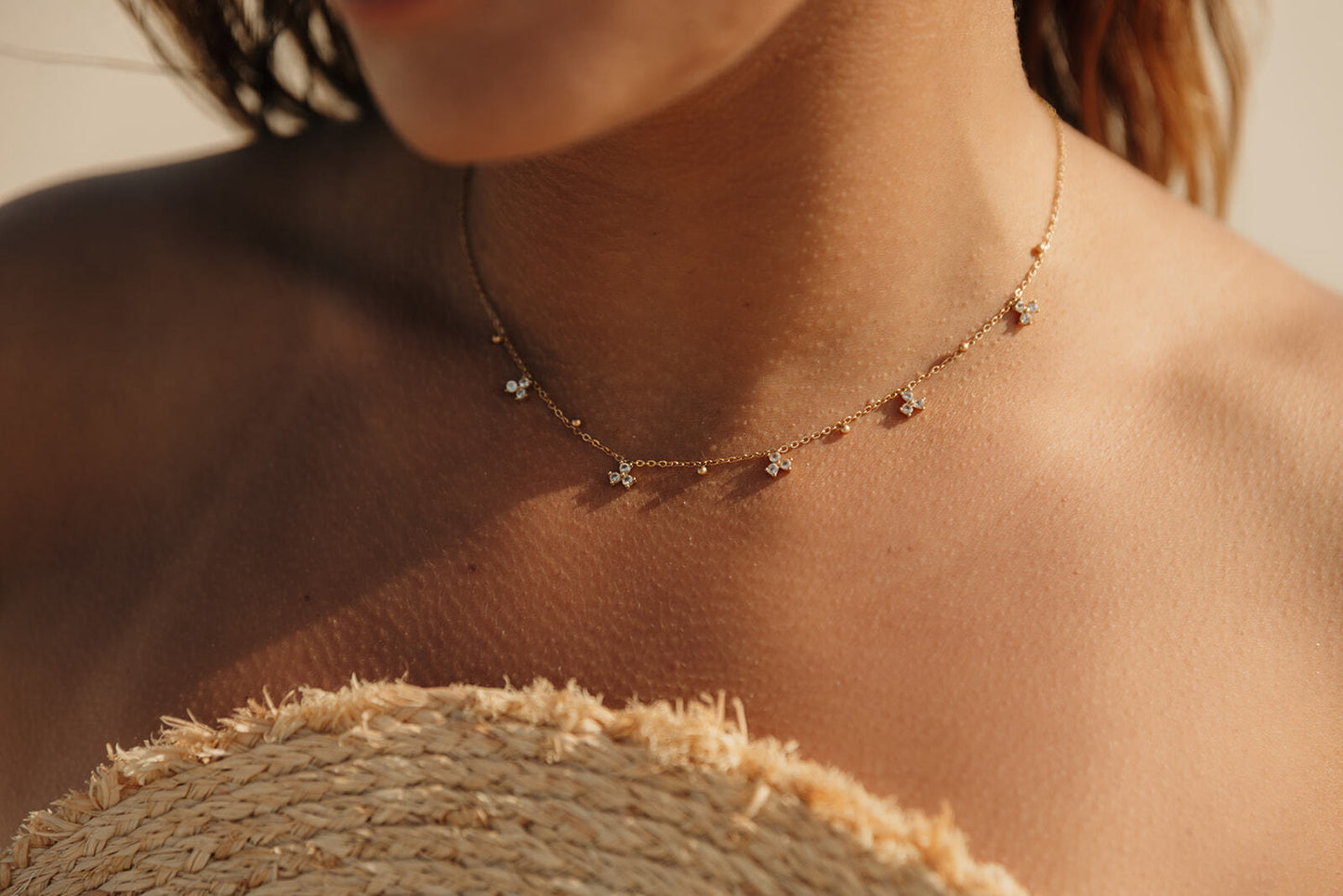 collier fin femme doré