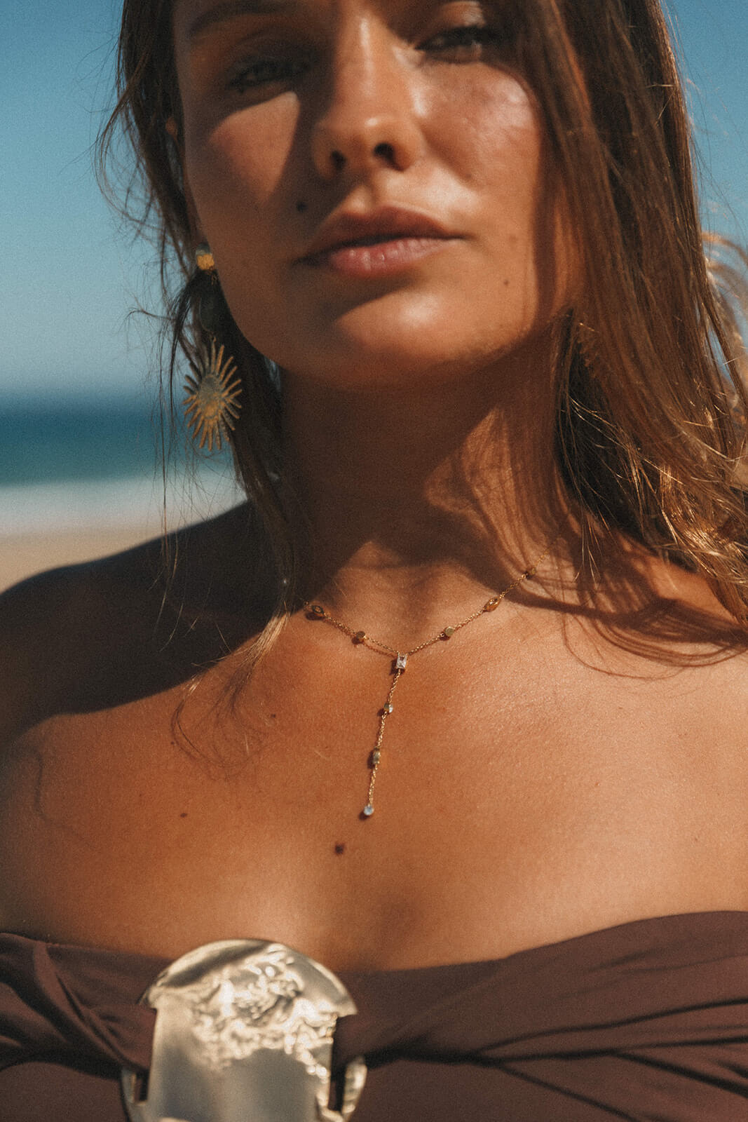 collier en y doré