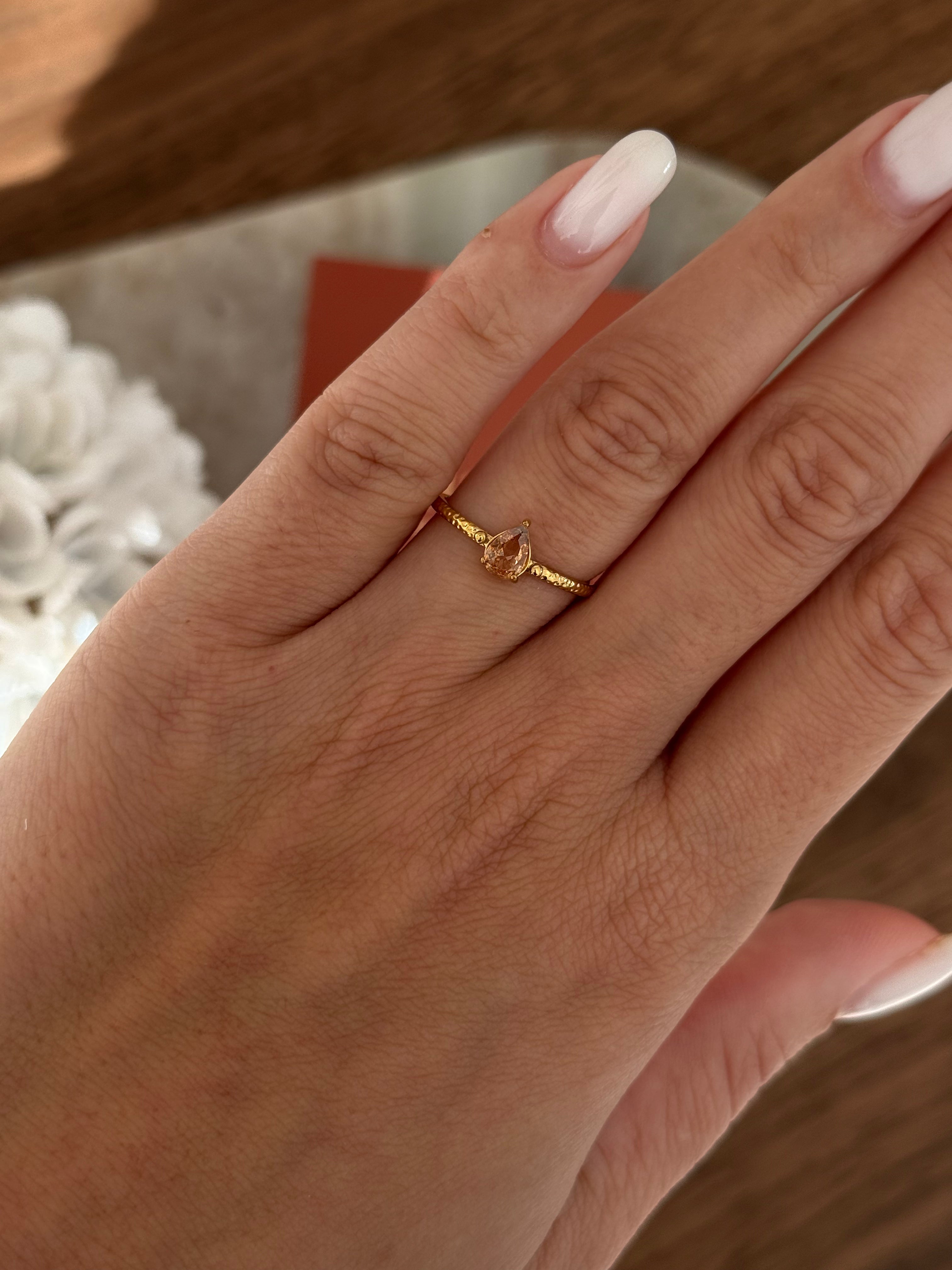 Bague Lili en acier inoxydable doré – bijou Adalima