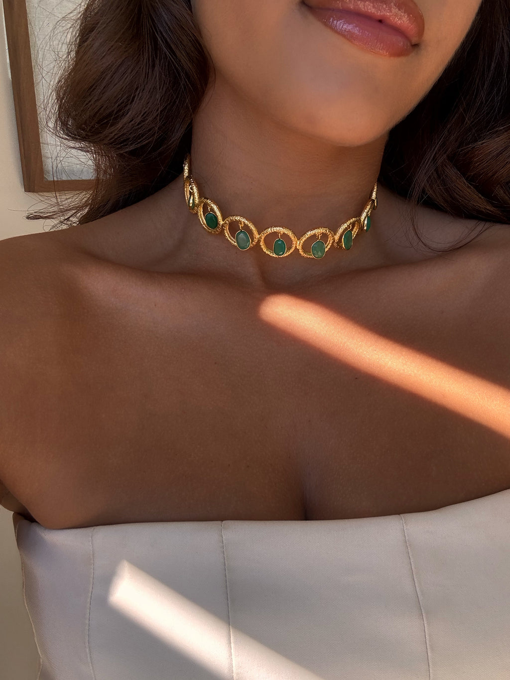 Collier Selma en agate verte et labradorite – Collection Bohemia Adalima