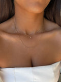 Collier Livia à strass en acier inoxydable doré – coloris Pêche – bijou Adalima