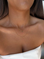 Collier Livia à strass en acier inoxydable doré – coloris Vert – bijou Adalima
