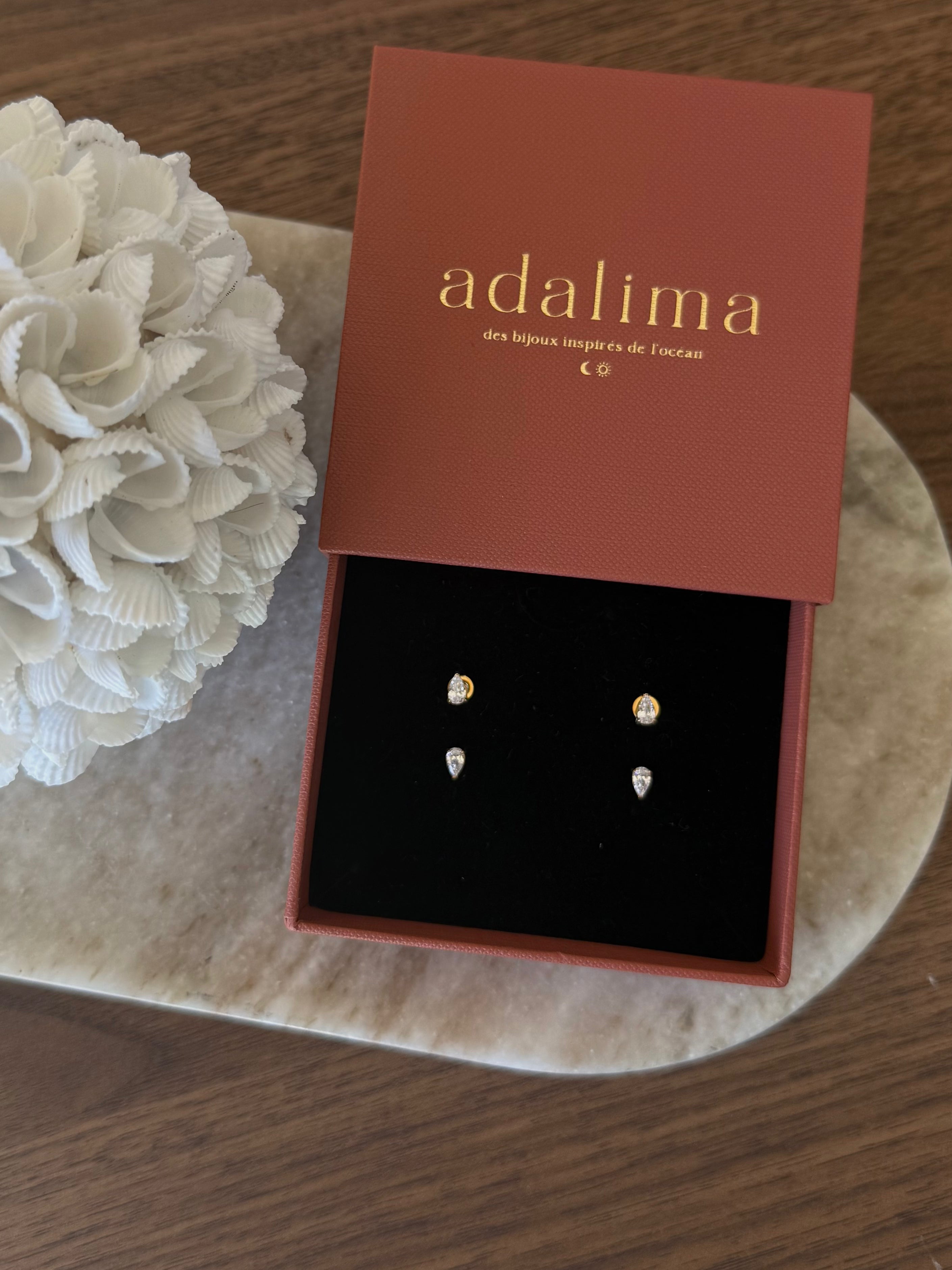 Boucles d’oreilles Jill en acier inoxydable doré – bijou Adalima