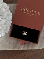 Bague Simea à strass en acier inoxydable doré – bijou Adalima