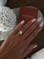 Bague Simea à strass en acier inoxydable doré – bijou Adalima