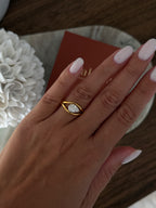 Bague Nell en acier inoxydable doré – bijou Adalima