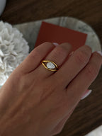 Bague Nell en acier inoxydable doré – bijou Adalima