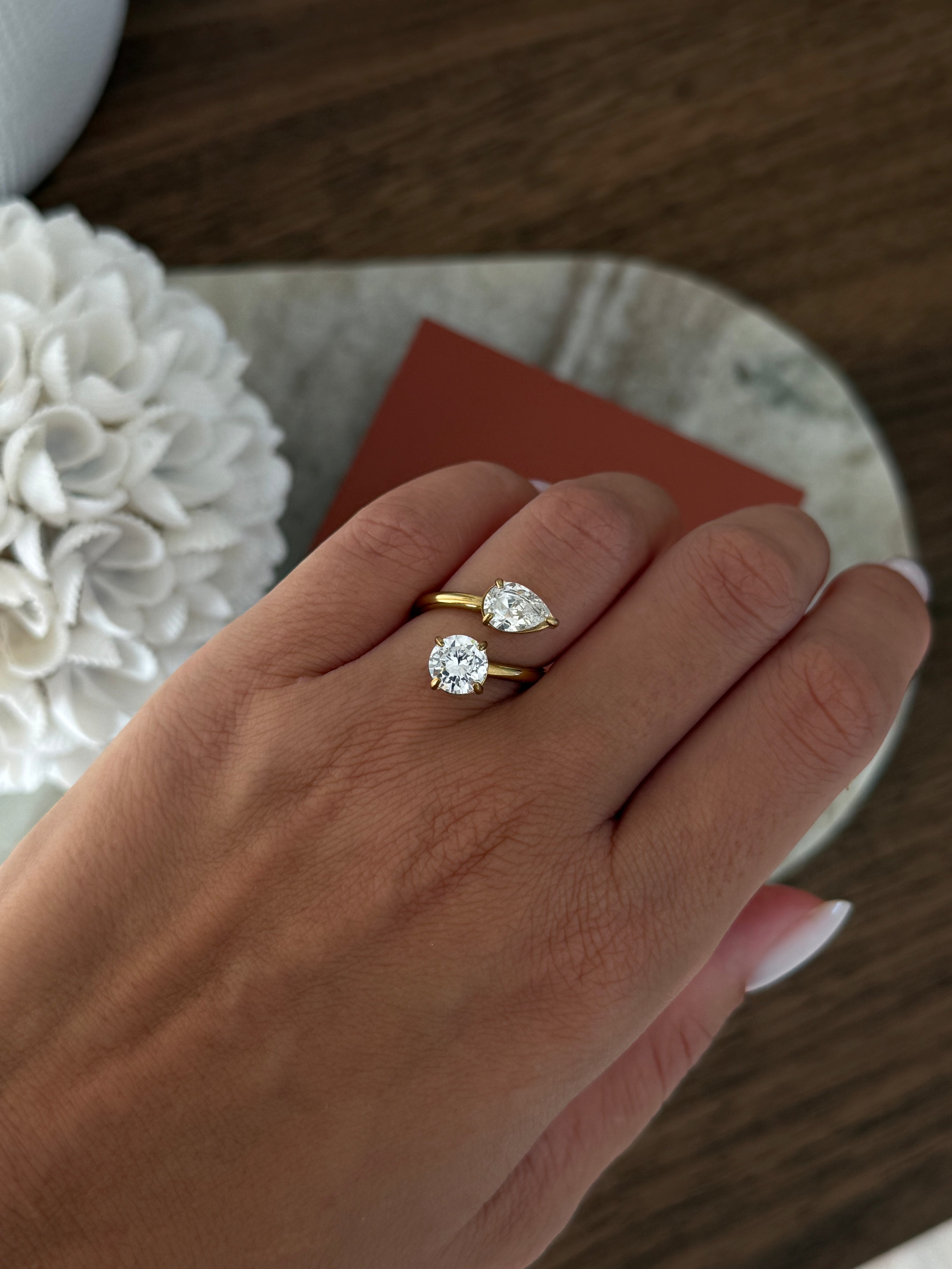 Bague Gloria en acier inoxydable doré – bijou Adalima