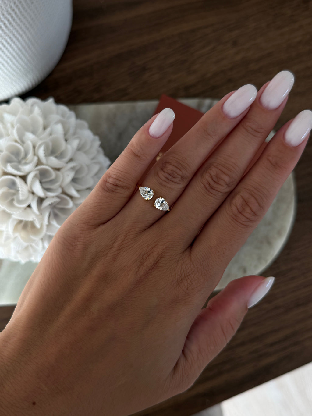 Bague Cris à strass en acier inoxydable doré – bijou Adalima