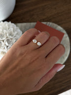 Bague Cris à strass en acier inoxydable doré – bijou Adalima