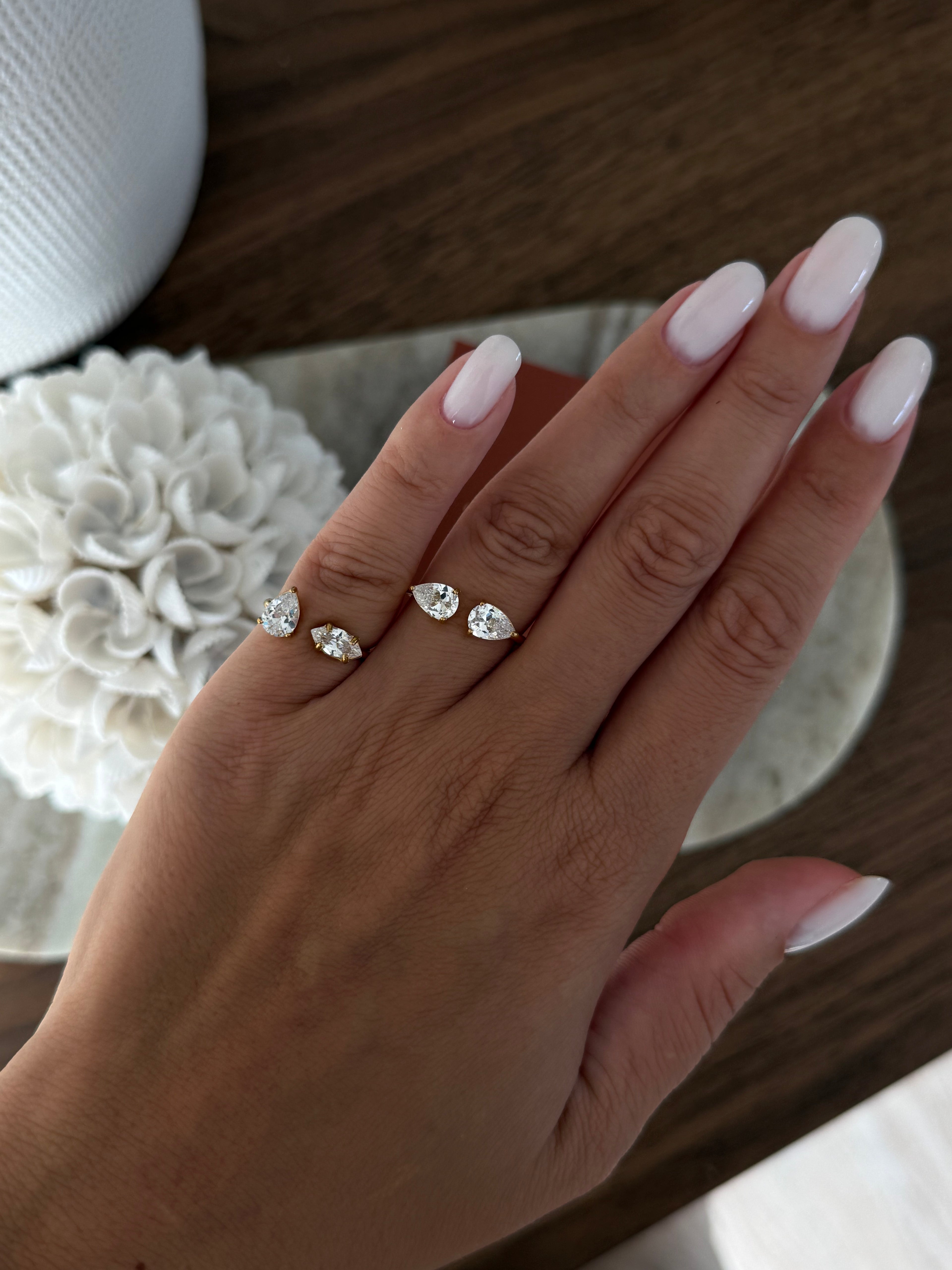 Pinky ring Lauren en acier inoxydable doré – bijou Adalima
