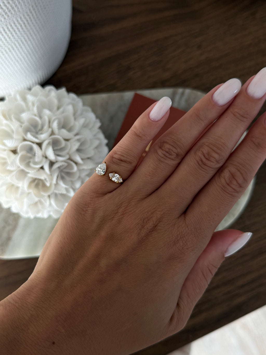 Pinky ring Lauren en acier inoxydable doré – bijou Adalima