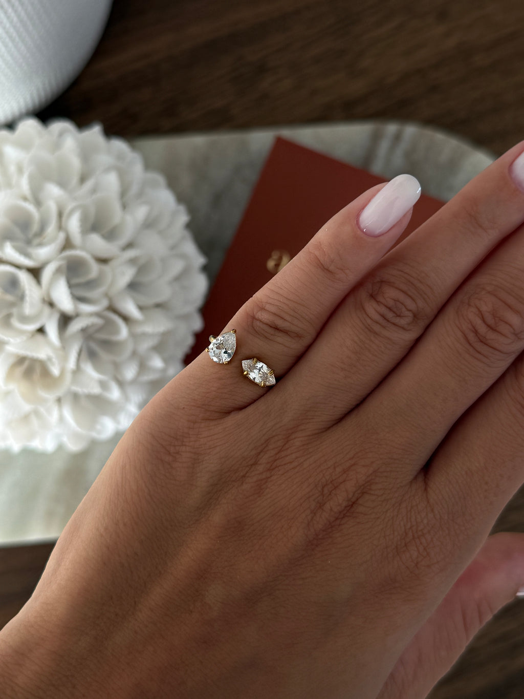 Pinky ring Lauren en acier inoxydable doré – bijou Adalima