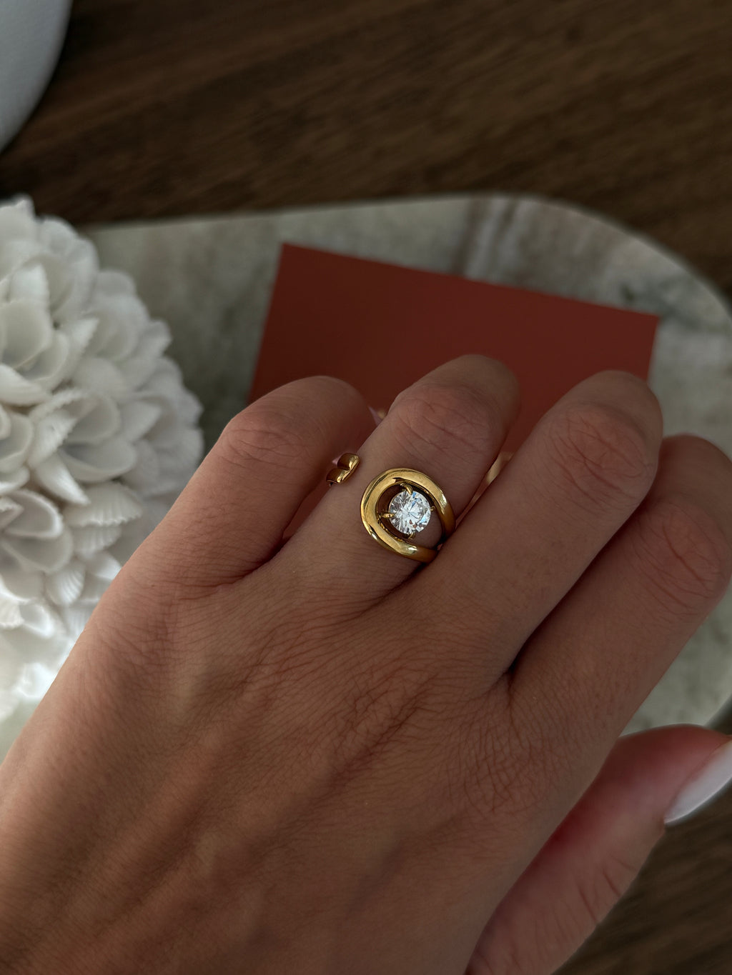 Bague Stacy en acier inoxydable doré – bijou Adalima