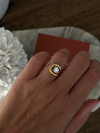 Bague Stacy en acier inoxydable doré – bijou Adalima