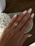 Bague Ivy à strass en acier inoxydable doré – bijou Adalima