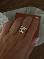 Bague Rema en acier inoxydable doré – bijou Adalima