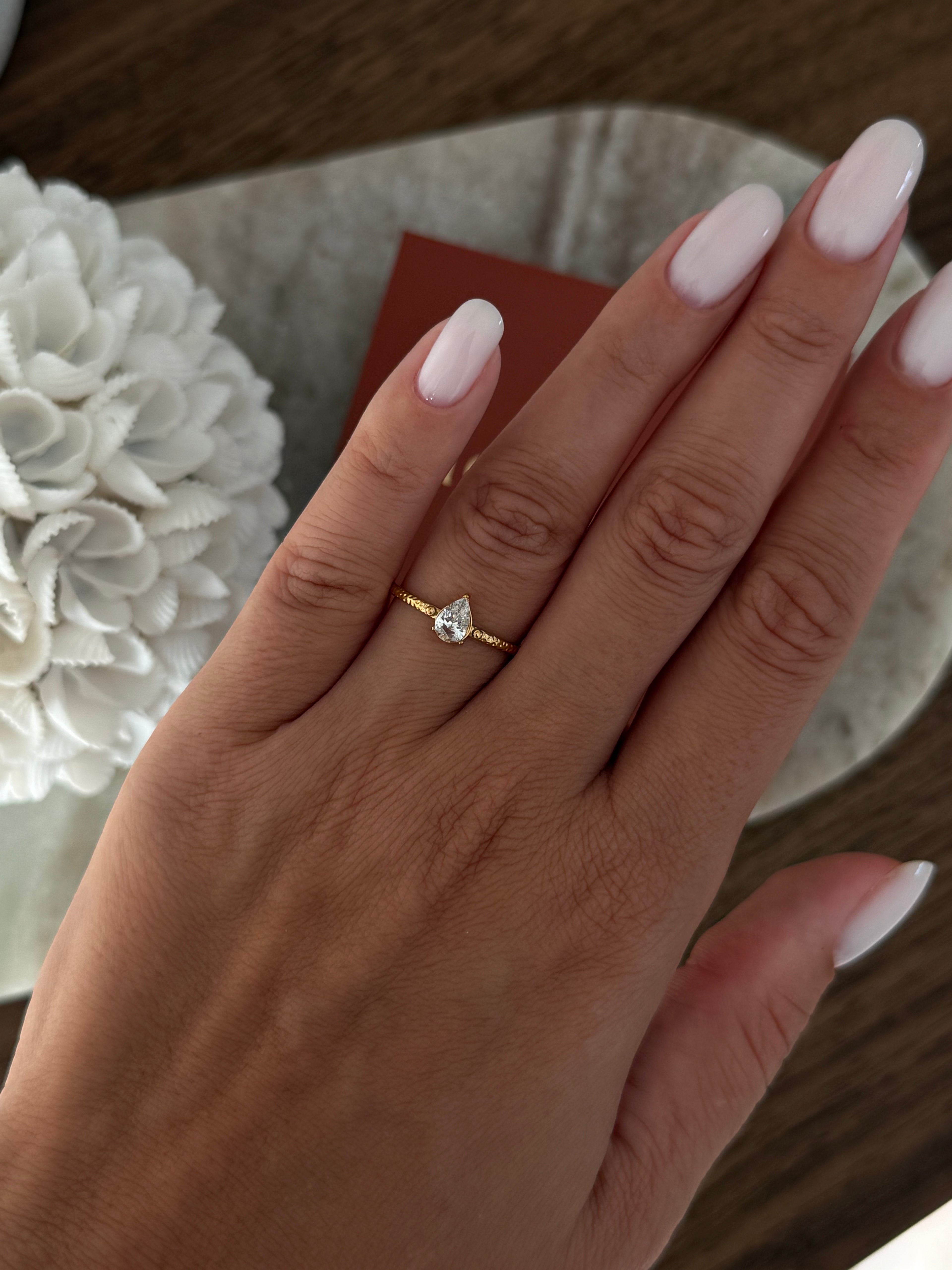Bague Lili en acier inoxydable doré – bijou Adalima