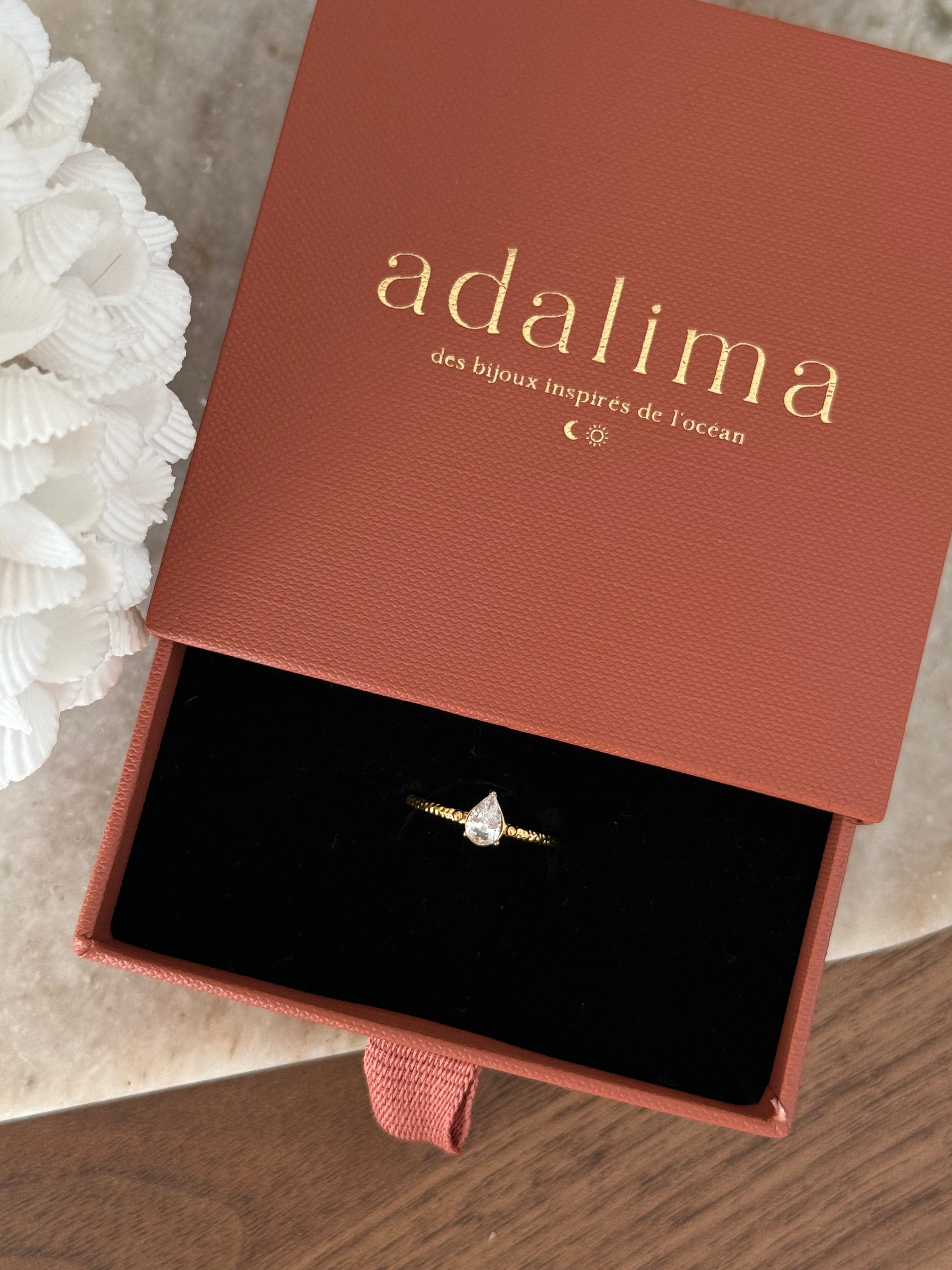 Bague Lili en acier inoxydable doré – bijou Adalima