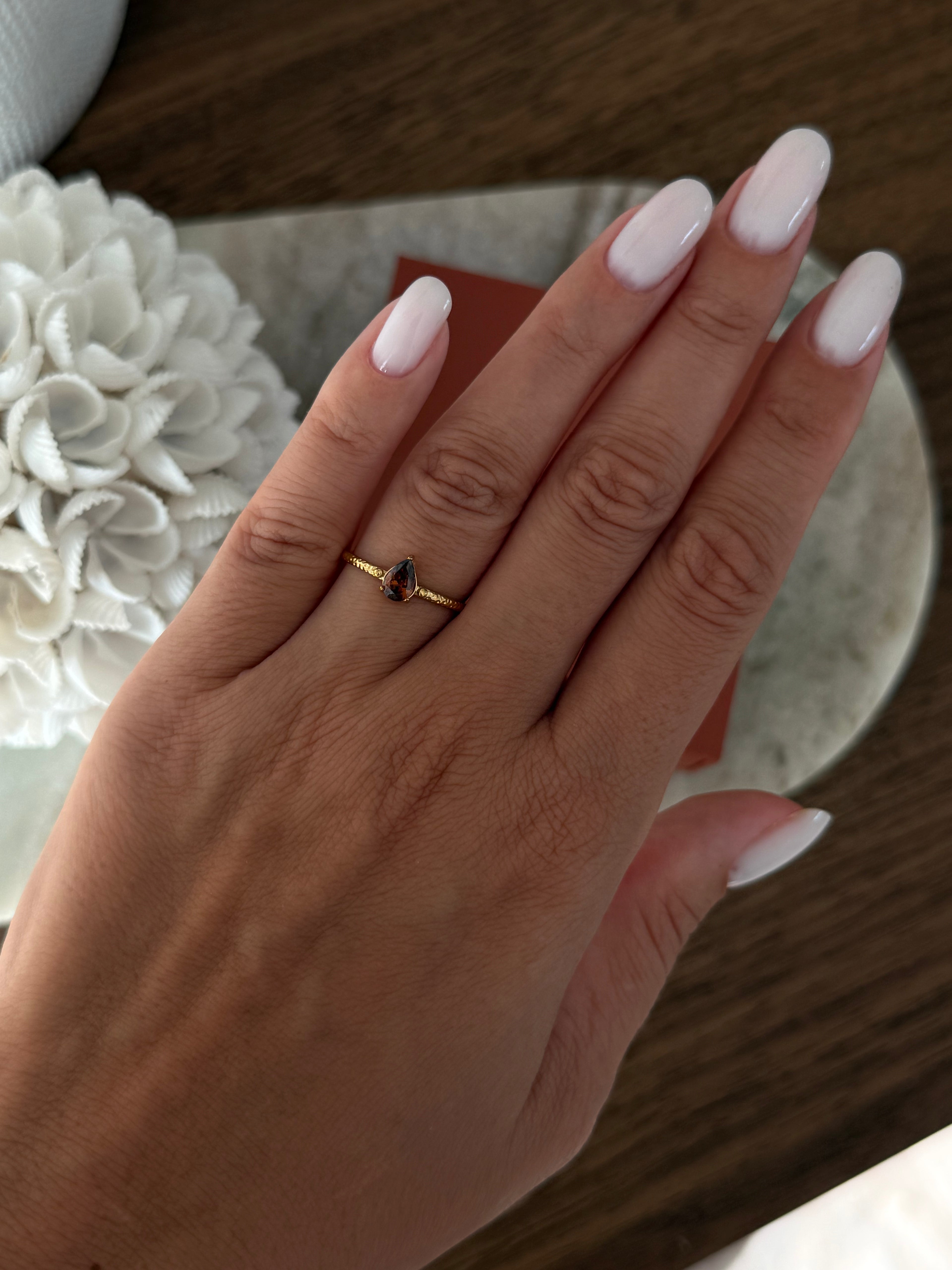 Bague Lili en acier inoxydable doré – bijou Adalima