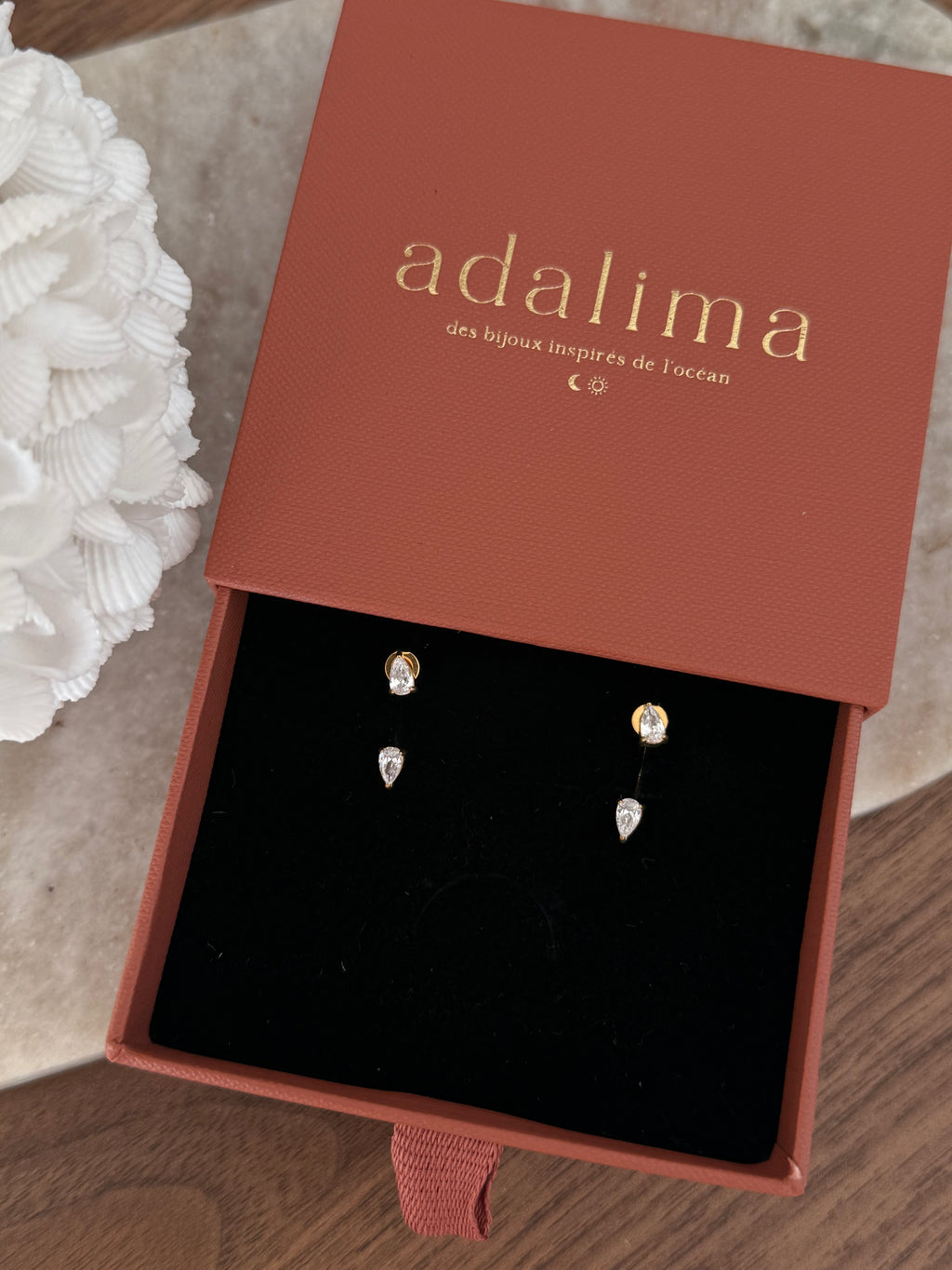 Boucles d’oreilles Jill en acier inoxydable doré – bijou Adalima