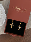 Boucles d’oreilles Ysé en acier inoxydable doré – coloris Blanc – bijou Adalima