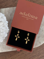 Boucles d’oreilles Ysé en acier inoxydable doré – coloris Noir – bijou Adalima