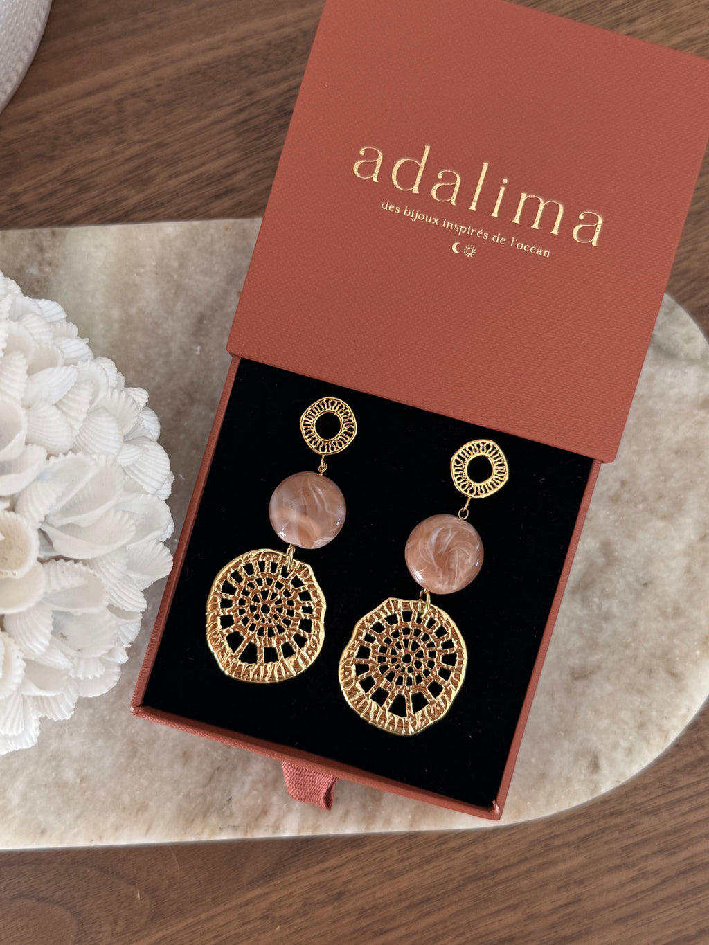 Boucles d’oreilles Nayeli en acier inoxydable doré – bijou Adalima