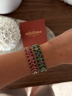 Bracelet Dolores en pierres naturelles et acier inoxydable doré – bijou Adalima