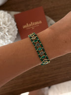 Bracelet Dolores en pierres naturelles et acier inoxydable doré – coloris Rubis Zoisite – bijou Adalima