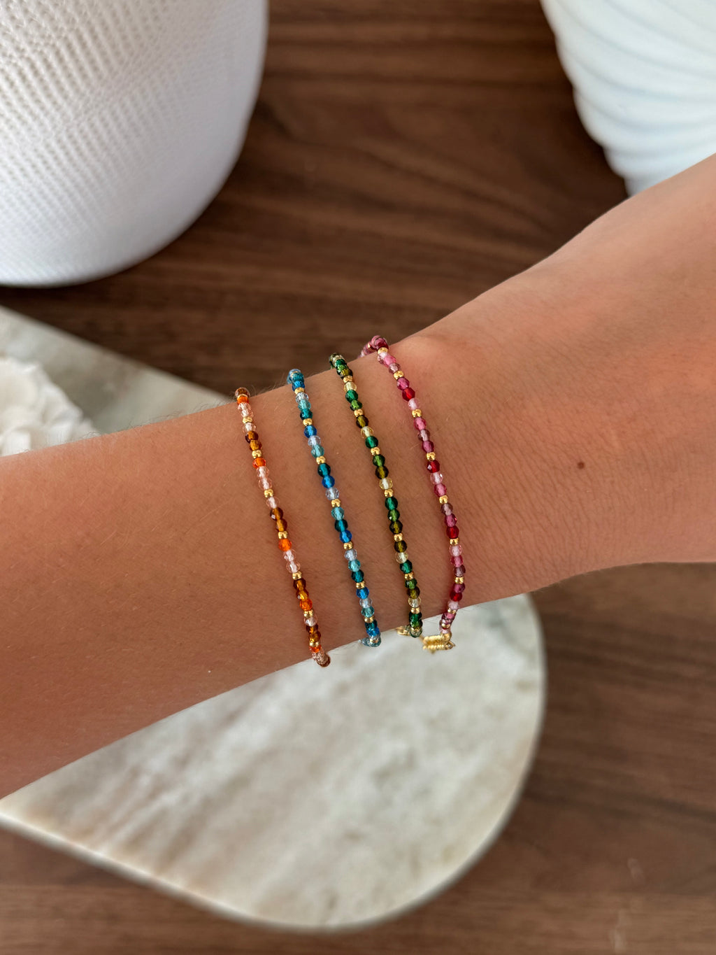 Bracelet Yaelle à perles, en acier inoxydable doré – bijou Adalima