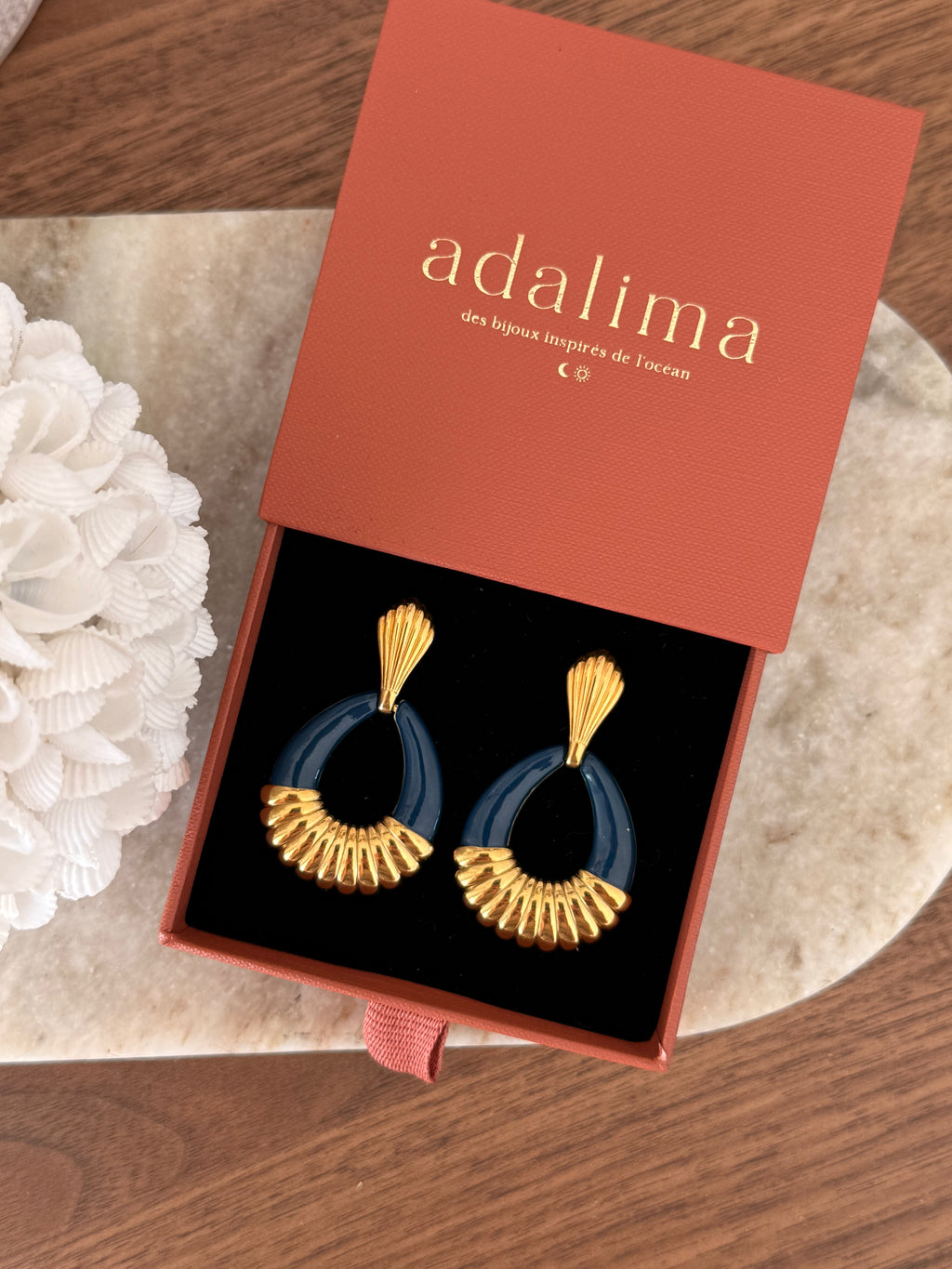 Boucles d’oreilles Oli en acier inoxydable doré – bijou Adalima