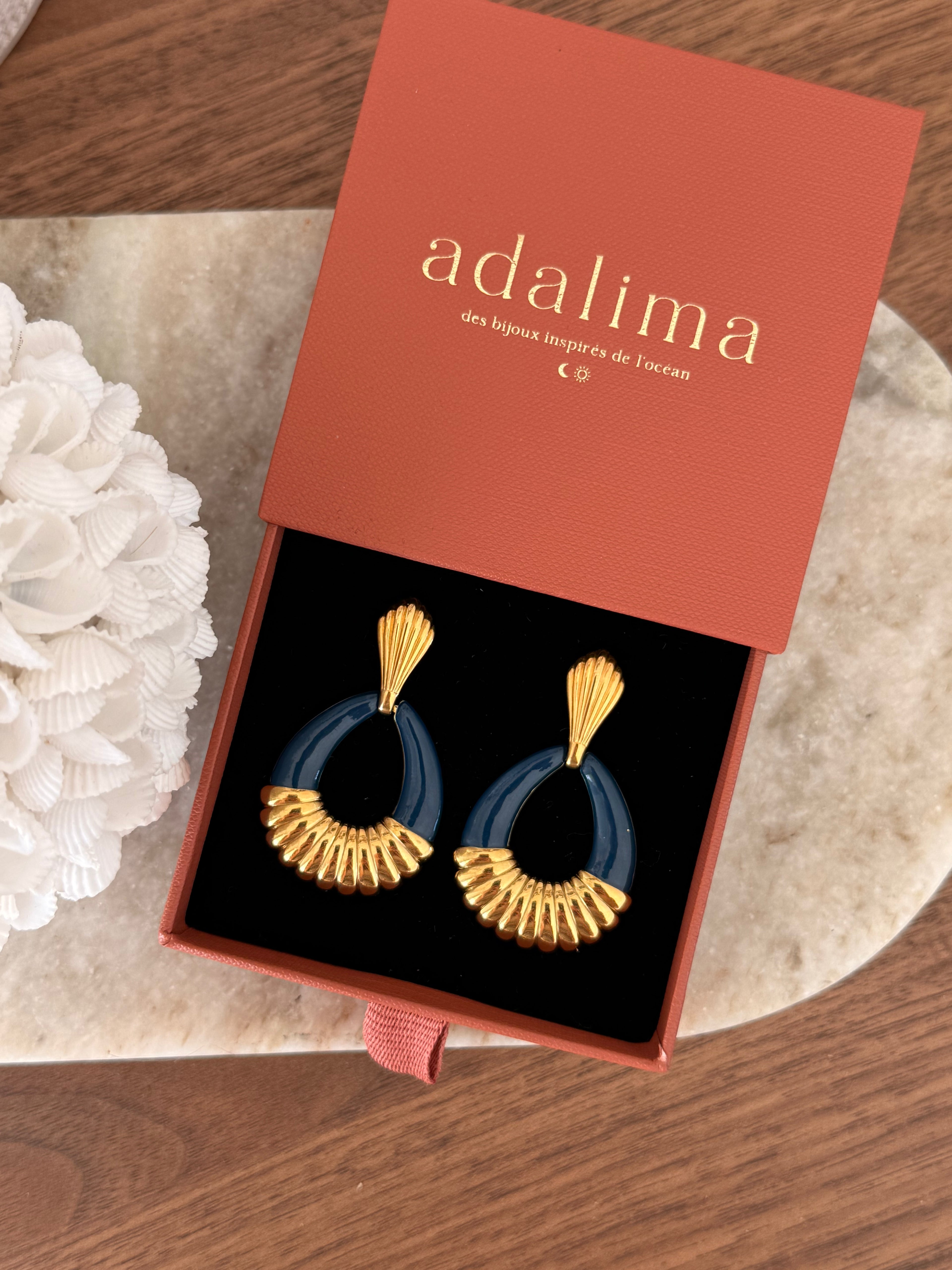 Boucles d’oreilles Oli en acier inoxydable doré – bijou Adalima