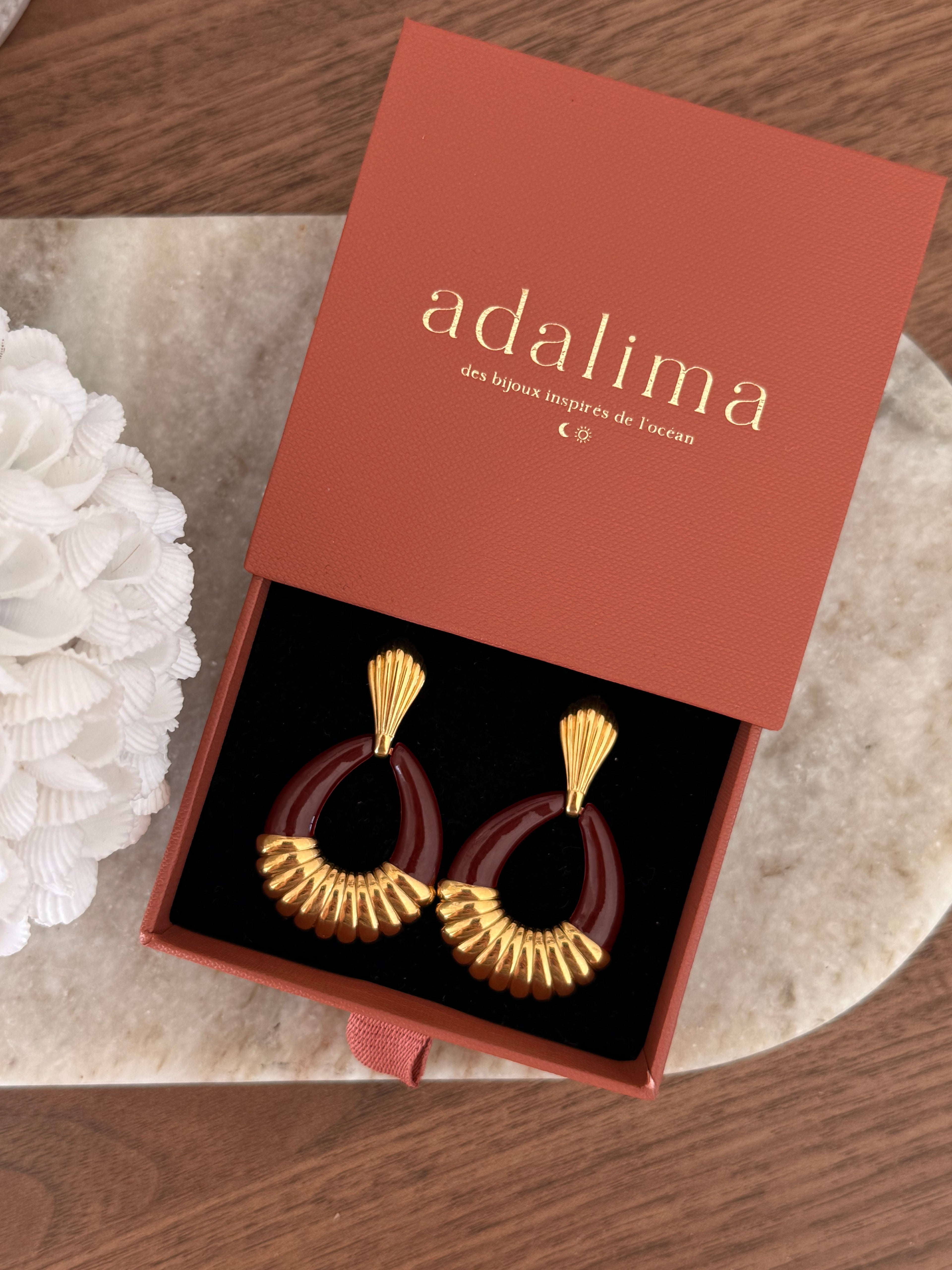 Boucles d’oreilles Oli en acier inoxydable doré – bijou Adalima