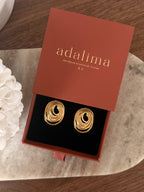 Boucles d’oreilles Ovah en acier inoxydable doré – bijou Adalima