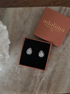Puces d’oreilles Lou à strass en acier inoxydable argenté – bijou Adalima