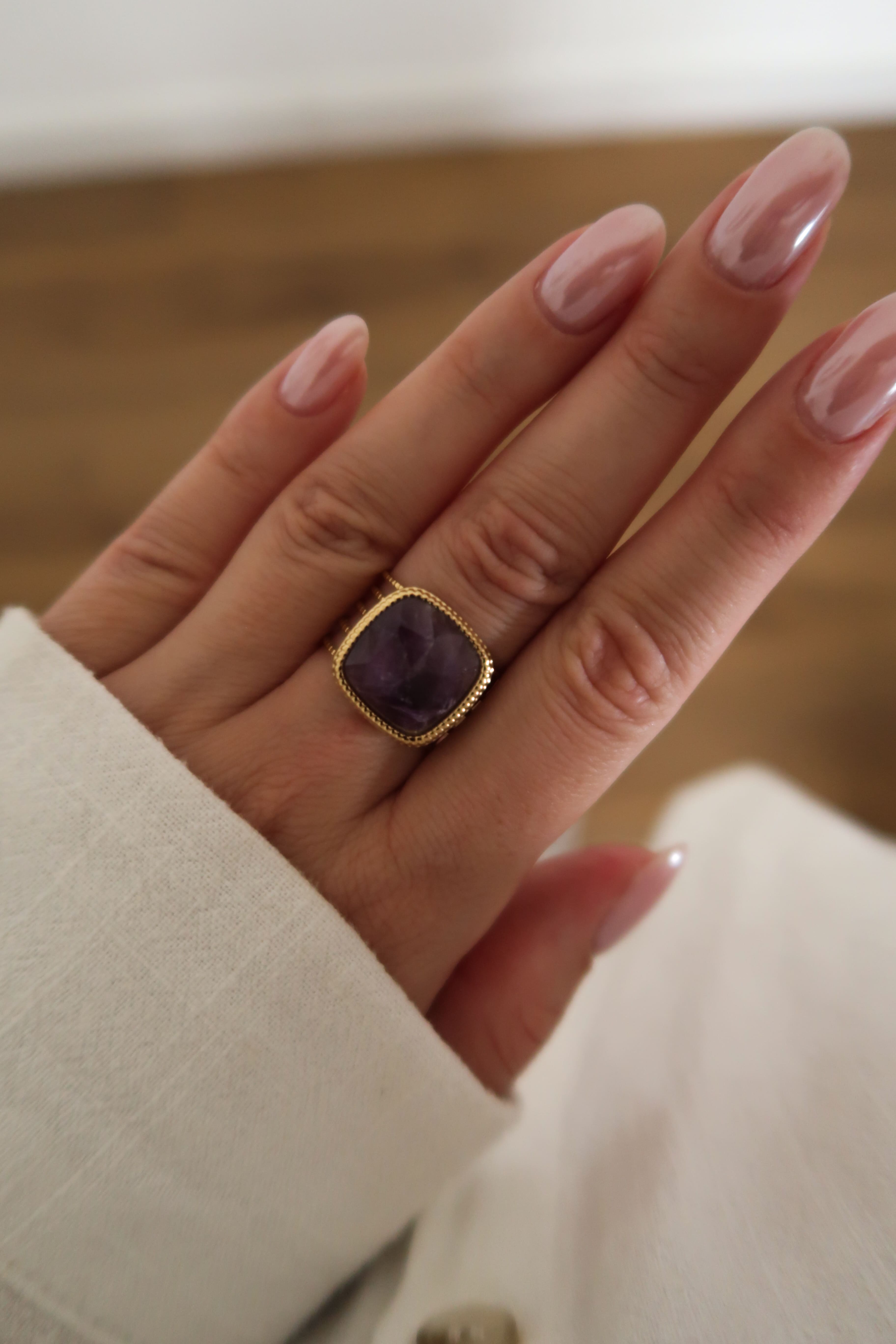 bague ajustable dore femme