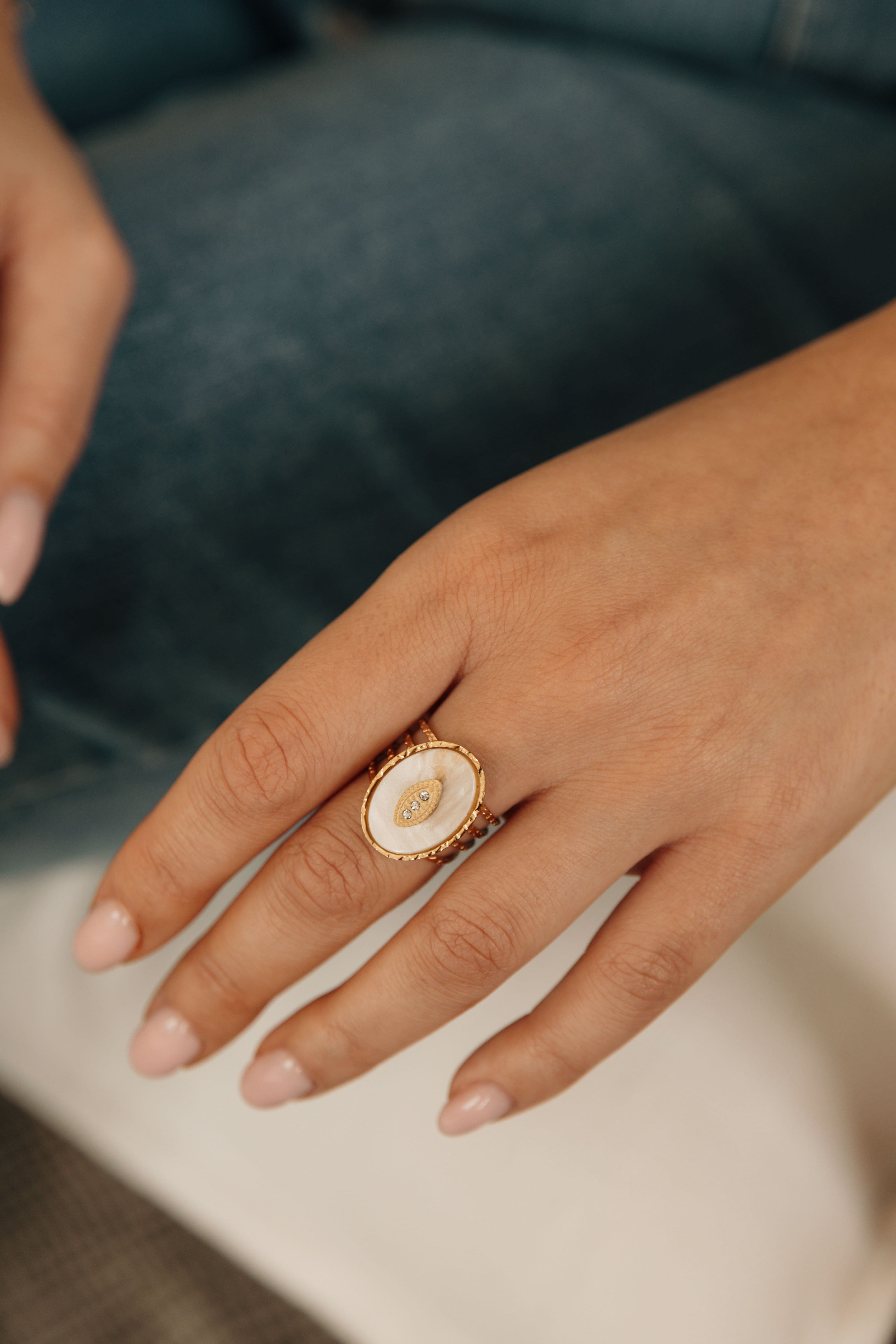 bague ajustable dore femme