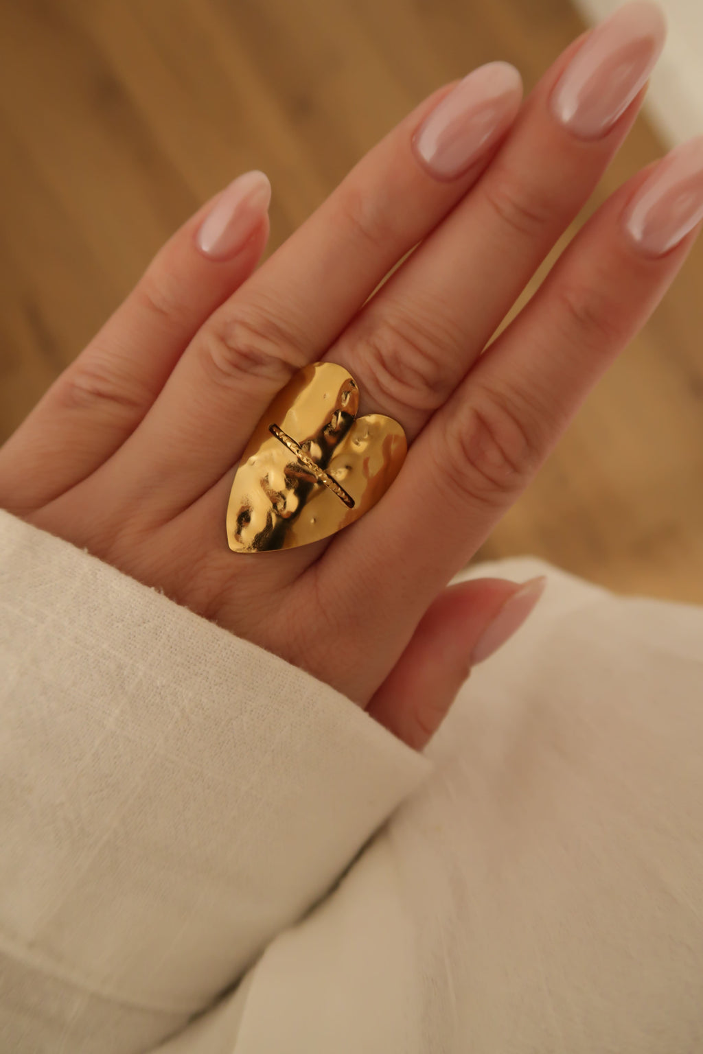 bague coeur acier inoxydable