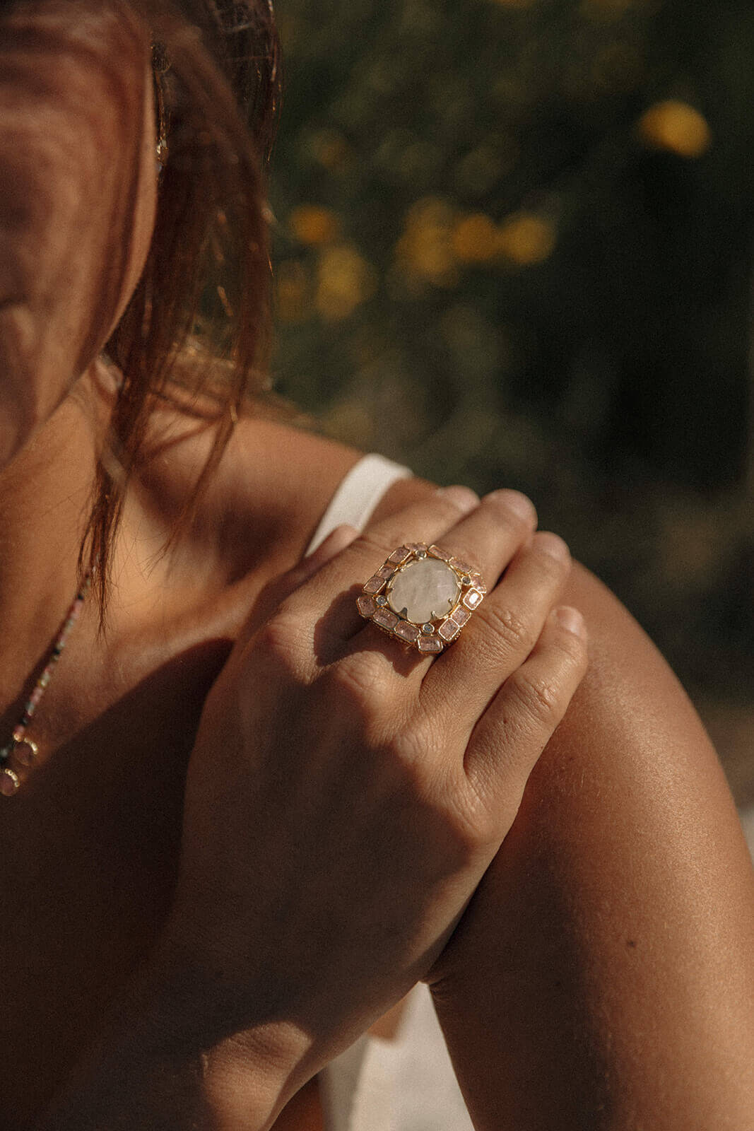 bague colorées en pierres naturelles