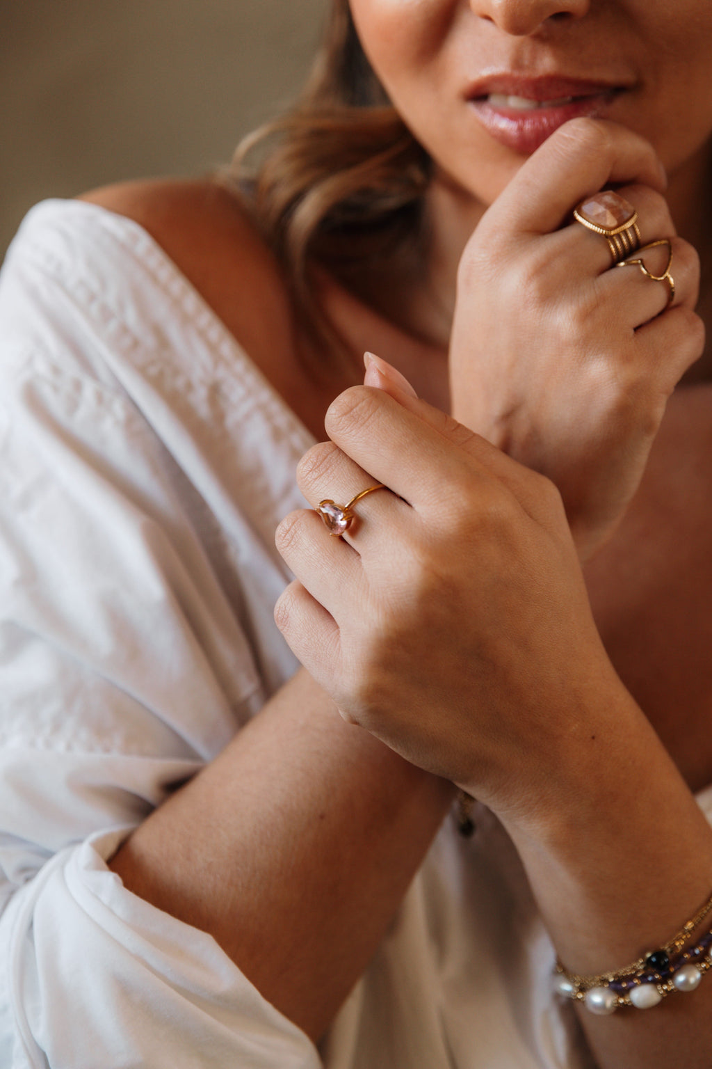 bague dore acier inoxydable