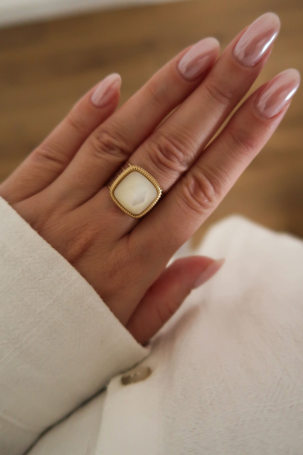 bague dore femme acier inoxydable