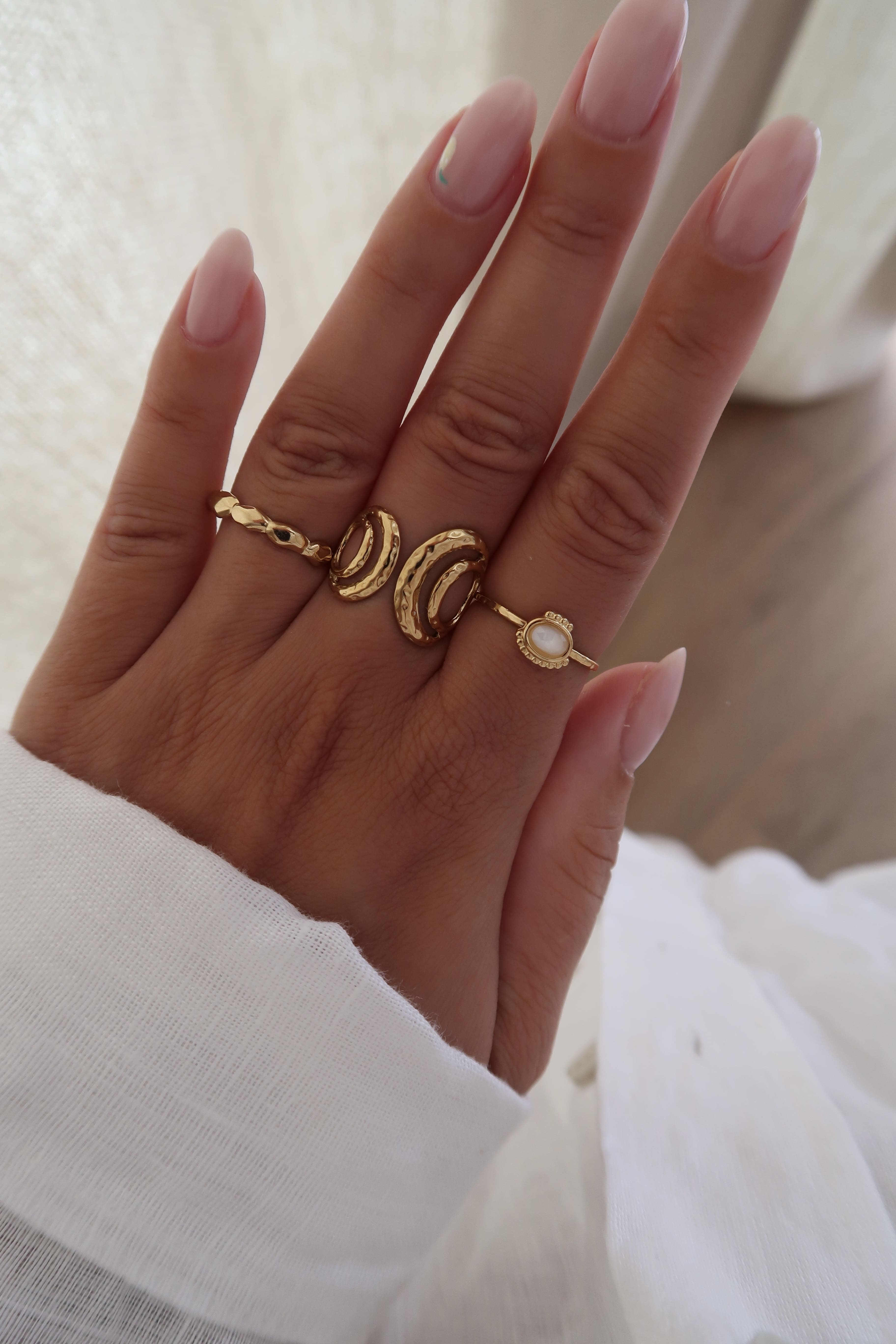 bague dore femme acier inoxydable