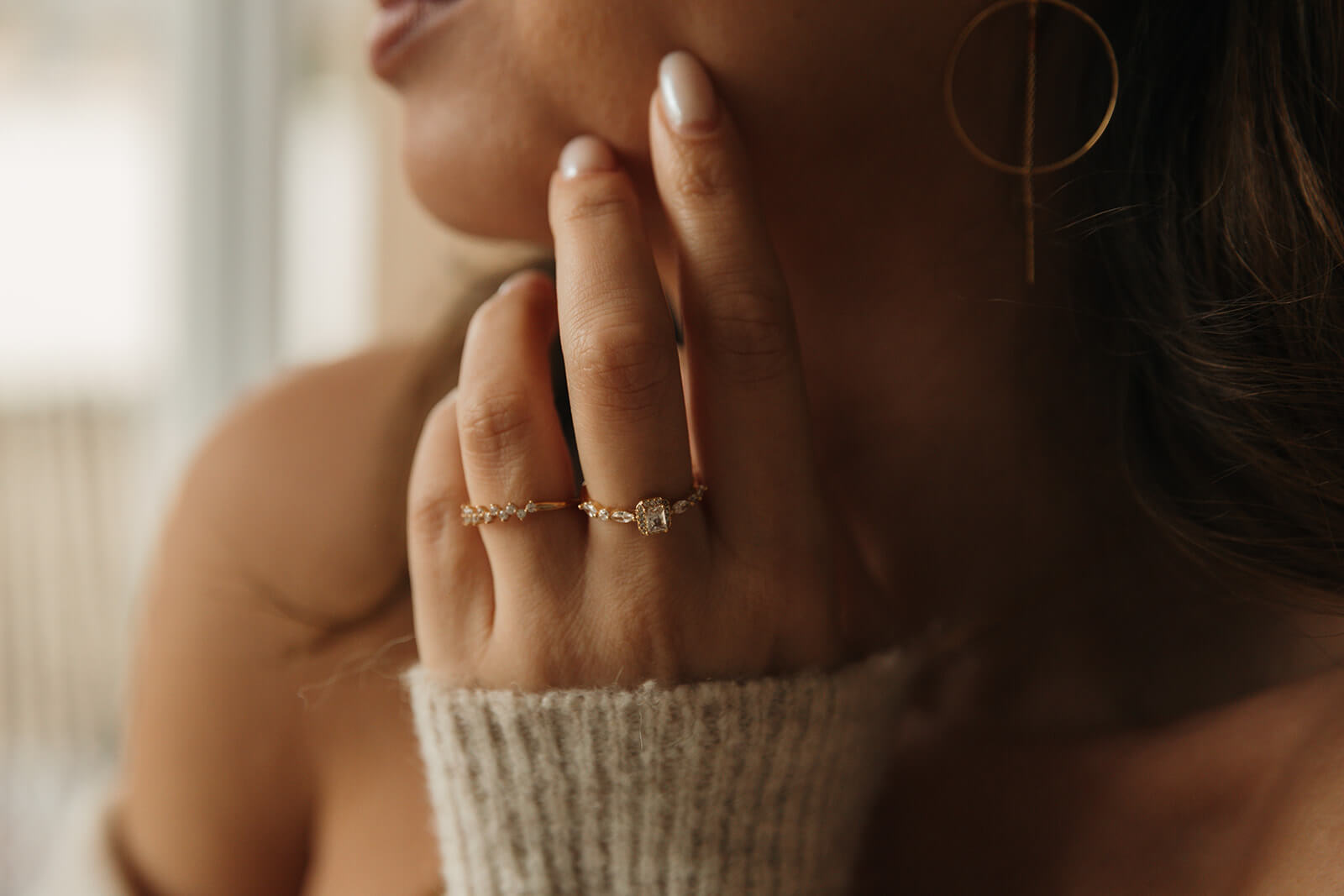 bague doré élegante