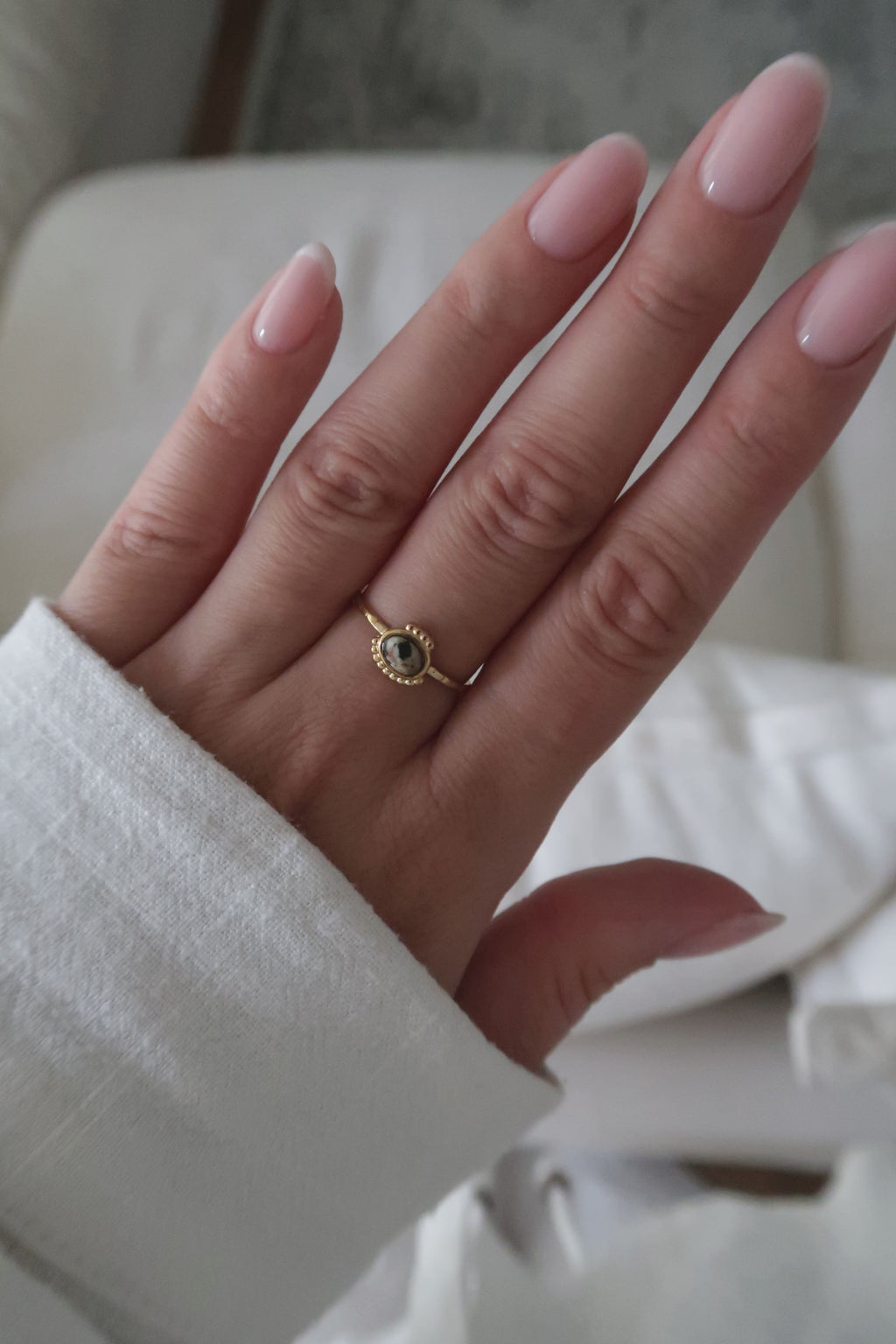 bague dore pierre naturelle